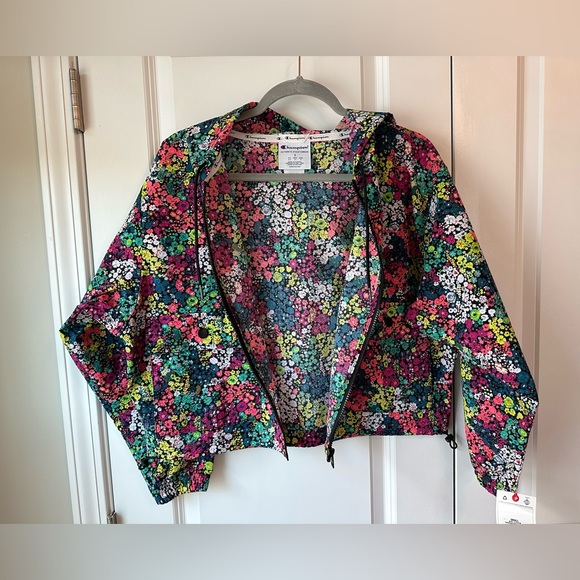 Champion Women’s Mini Flower Seersucker Full Zip Utility Jacket NWT (Size S) - Picture 2 of 9